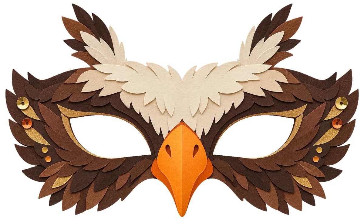 Masque d'aigle à fabriquer pour Carnaval