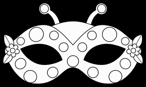 Masque de coccinelle à imprimer, version au trait à décorer