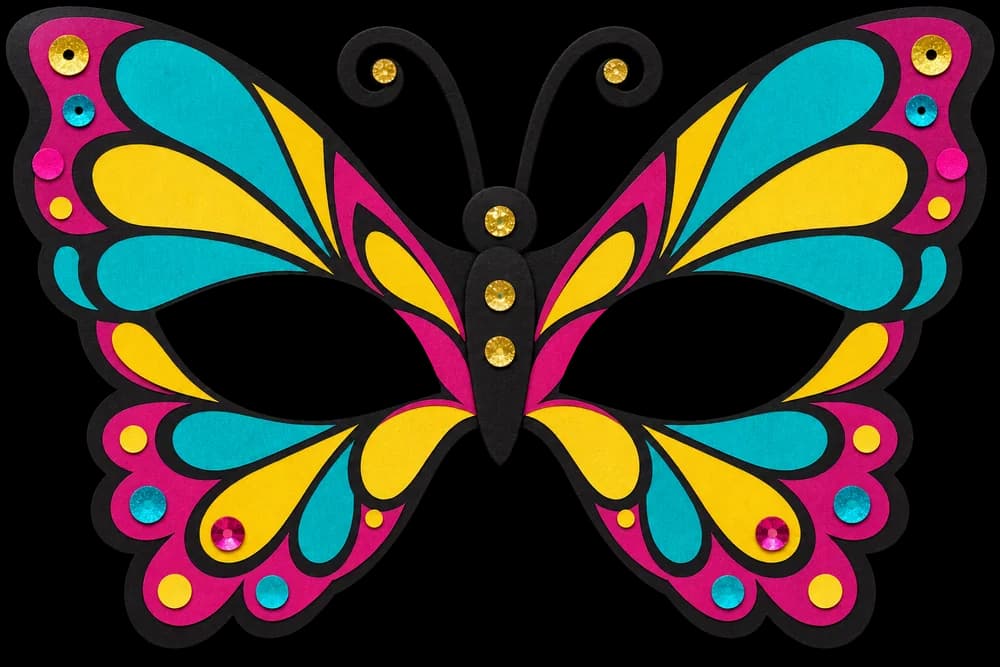 Masque de papillon à imprimer, version couleur, prête à découper