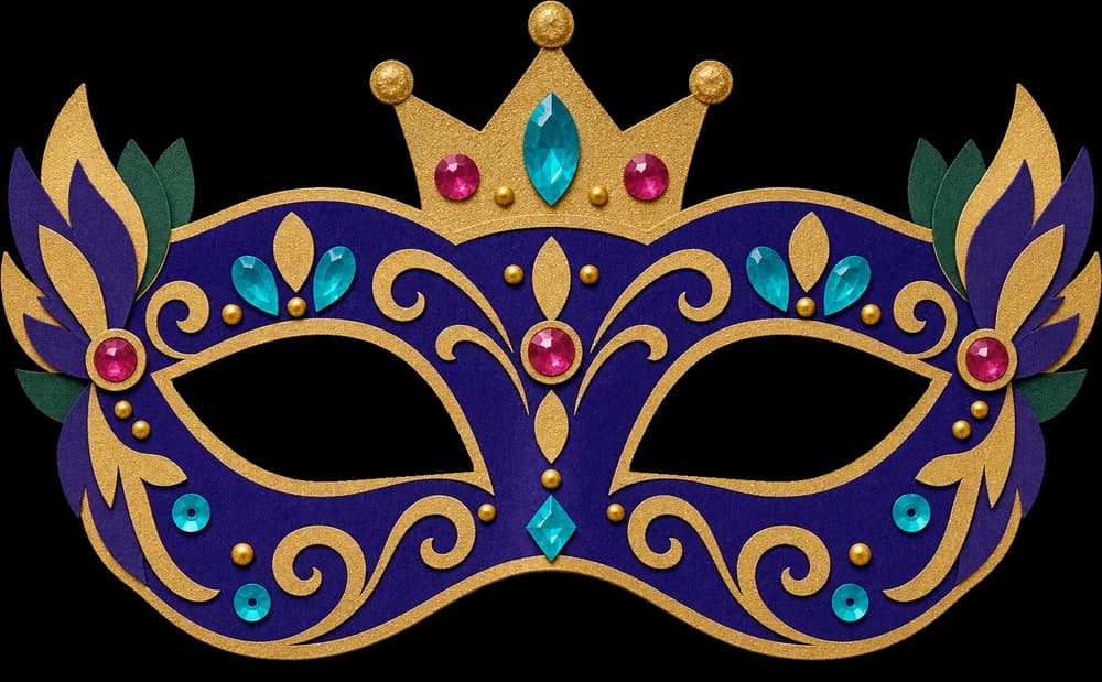 Masque de prince ou de princesse à imprimer, version couleur, prête à découper