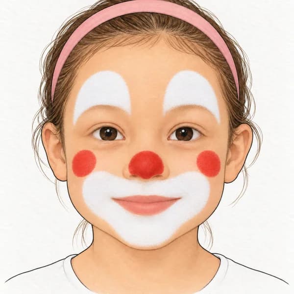 Étape 1 du maquillage de clown simple