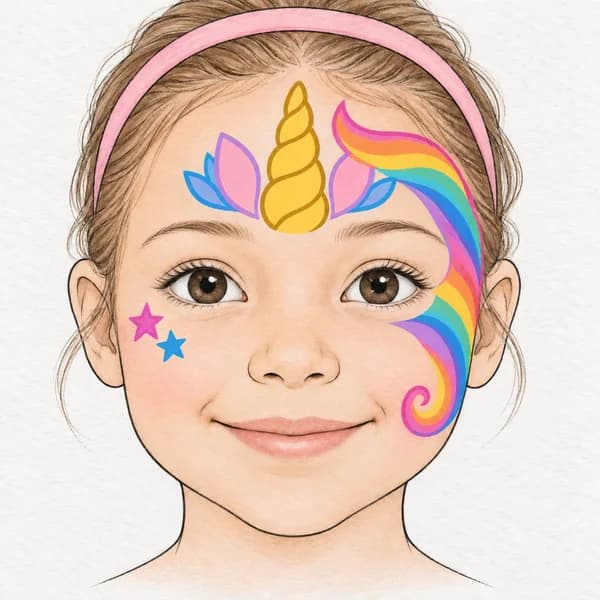 Étape 2 du maquillage de licorne