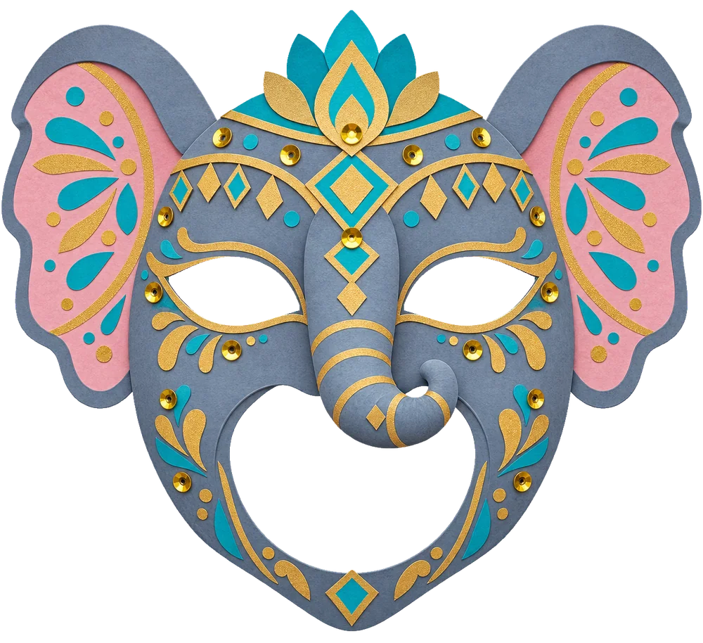 Masque d'éléphant à imprimer